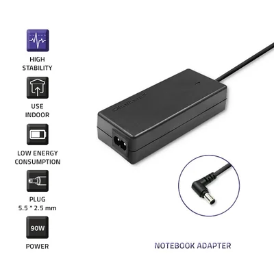 Qoltec Lenovo Laptop Power Adapter 90W | 19V | 4.9A | 5.5*2.5 | + Power Cable