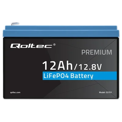 Qoltec LiFePO4 Lithium Iron Phosphate Battery | 12.8V | 12Ah | 153.6Wh | BMS