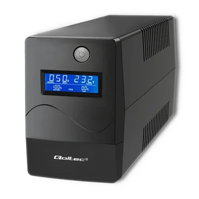 Qoltec Line Interactive UPS | Monolith | 650VA | 360W | LCD | USB | RJ45