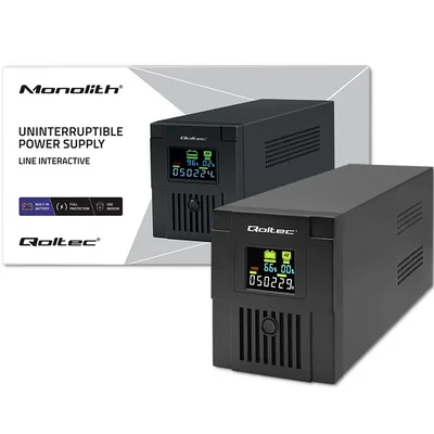 Qoltec Line Interactive USV | Monolith | 1500 VA | 900 W | LCD | USB | RJ45