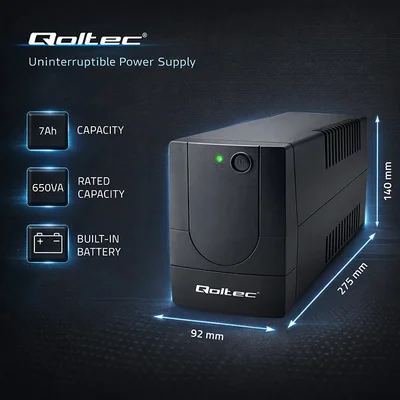 Qoltec Line Interactive USV | Monolith | 650 VA | 360 W