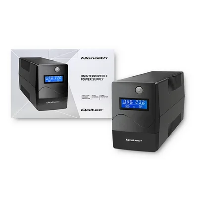 Qoltec Line Interactive USV | Monolith | 650 VA | 360 W | LCD | USB | RJ45