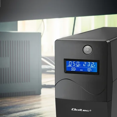 Qoltec Line Interactive USV | Monolith | 650 VA | 360 W | LCD | USB | RJ45