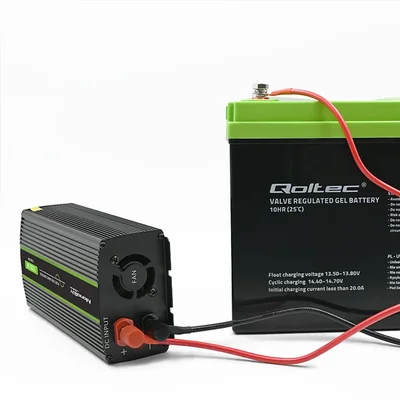 Qoltec Monolith Spannungswandler | 600 W | 1200 W | 12 V auf 230 V | Reiner Sinus