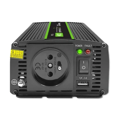 Qoltec Monolith Voltage Converter | 600W | 1200W | 12V to 230V | Pure Sinus