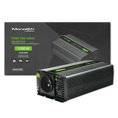 Qoltec Monolith Voltage Converter | 600W | 1200W | 12V to 230V | Pure Sinus