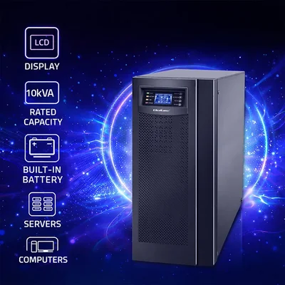 Qoltec Online UPS | Čistá sinusová vlna | 10kVA | 8kW | LCD | USB
