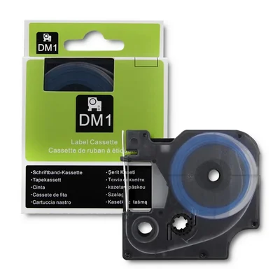 Qoltec Schrumpfschlauch für DYMO D1/DM1 Drucker | 12 mm x 1,5 m | Weiß | Schwarzer Druck