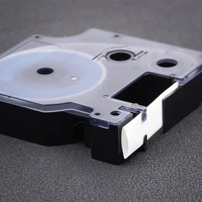 Qoltec Schrumpfschlauch für DYMO D1/DM1 Drucker | 12 mm x 1,5 m | Weiß | Schwarzer Druck