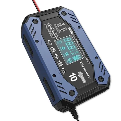 Qoltec Smart charger for STD AGM GEL LiFePO4 batteries | Rectifier with repair function | 12-24V | 10A | LCD | 9-step charging