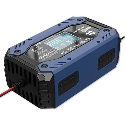 Qoltec Smart charger for STD AGM GEL LiFePO4 batteries | Rectifier with repair function | 12-24V | 10A | LCD | 9-step charging