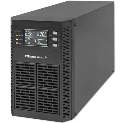 Qoltec UPS | 1kVA | 1000W | Účiník 1,0 | LCD | EPO | USB | Online