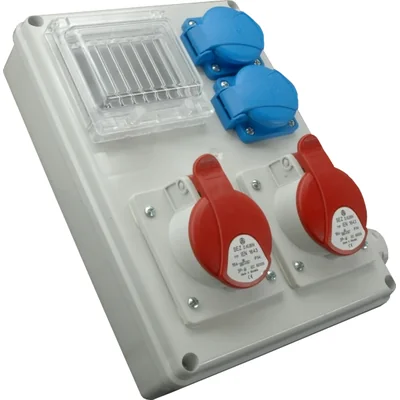 Quadro 1x32A 5p 1x16A 5p 2x250V finestra modulare