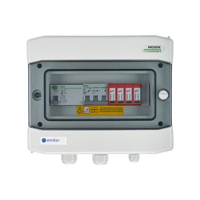 Quadro di connessione AC ermetico IP65 EMITER con scaricatore di sovratensione AC Dehn tipo 2 10A 3-F RCD tipo A 40A/300mA