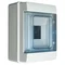 Quadro di distribuzione modulare a montaggio superficiale, S-4, 1x4, sportello trasparente, plastica, bianco, IP65