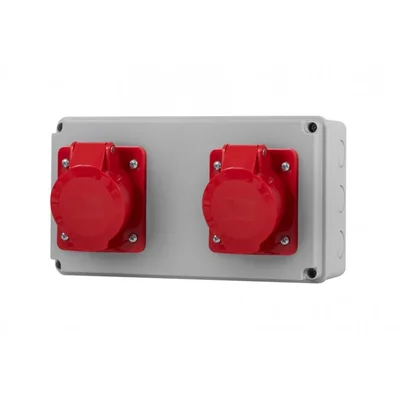 Quadro di distribuzione orizzontale - 2 prese IP44 da 32 A, 5 pin