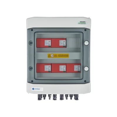 Quadro ermetico IP65 EMITER per connessione DC con scaricatore di sovratensione DC Dehn 1000V tipo 1+2 5x stringa FV 5x MPPT