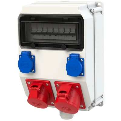 Quadro fisso in plastica, tipo "GNIEZNO", tenuta dell'involucro IP67, 9 m Pg29 ingresso - uscita 2x32/5x2xB32 V