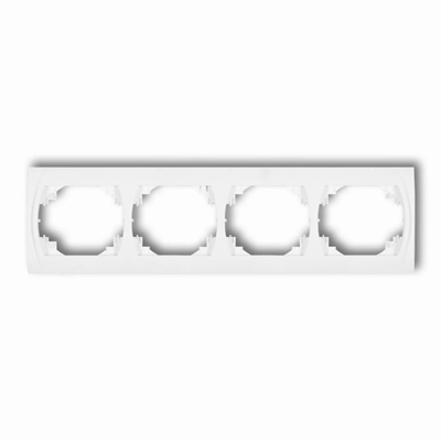 Quadruple horizontal frame, IP 20, white