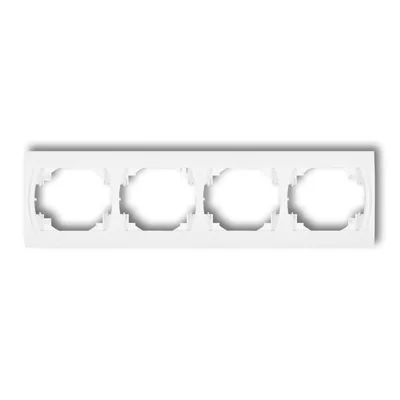Quadruple horizontal frame, IP 20, white