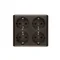 Quadruple plug socket with earthing, Schuko type, with shutters for current paths 16A 230V, white quick connectors