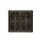Quadruple plug socket with earthing, Schuko type, with shutters for current paths 16A 230V, white screw terminals