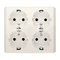 Quadruple plug socket with grounding, Schuko type, with shutters for current paths 16A 230V, cream screw terminals