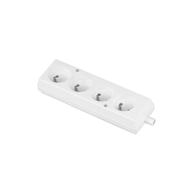 Quadruple socket 4x2p+Z detachable white