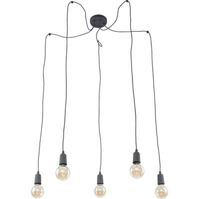 QUALLE 5X60W E27 HANGING BLACK