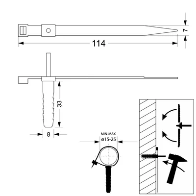 Quick-assembly bracket with a pin dia. 8 USMPK
