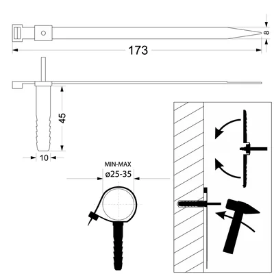 Quick-assembly bracket with pin dia. 10 USMPK