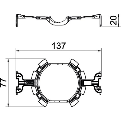 Quick-Fix holder ZU 60-QF diameter 60 mm red