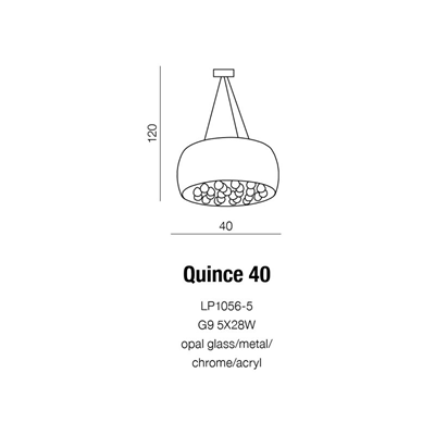 QUINCE 40 White hanging lamp