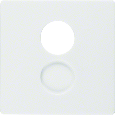 Q.x Front plate for loudspeaker socket and miniature connections, white
