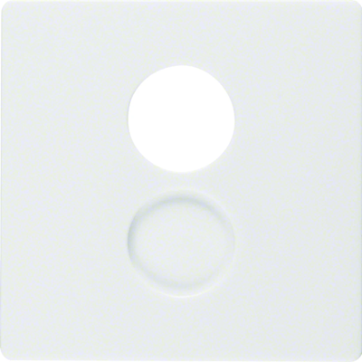 Q.x Front plate for loudspeaker socket and miniature connections, white