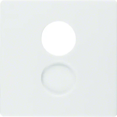 Q.x Front plate for loudspeaker socket and miniature connections, white