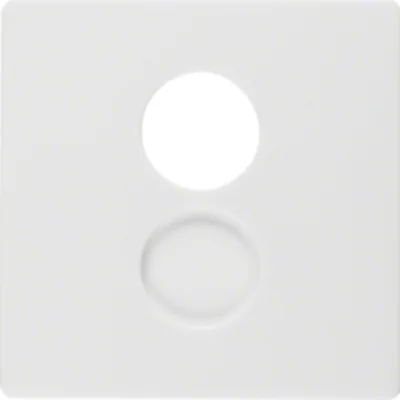 Q.x Front plate for loudspeaker socket and miniature connections, white