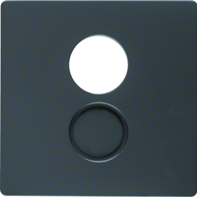 Q.x Front plate for loudspeaker socket and miniature connectors anthracite