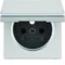 Q.x Front plate with contact covers for grounded socket with cover, aluminum