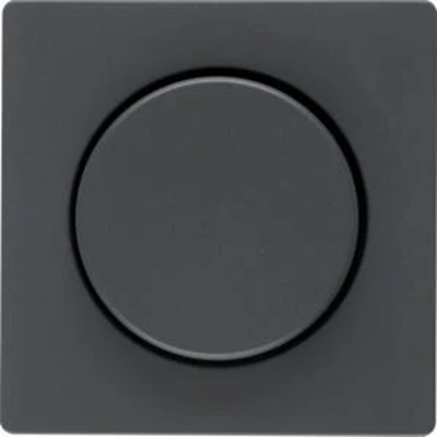 Q.x Front plate with knob for rotary dimmer, anthracite