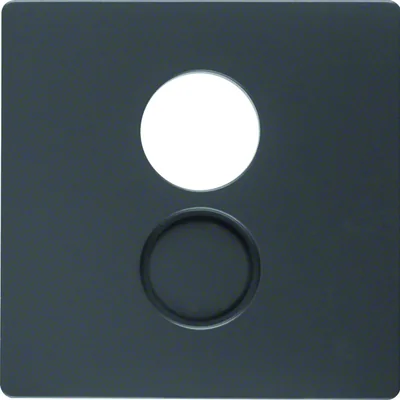Q.x Frontplatte für Lautsprecherbuchse und Miniaturstecker anthrazit