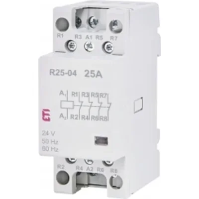 R 25-04 24V Modulární stykač 25A 4 rozpínací kontakty (2 moduly 4 póly)