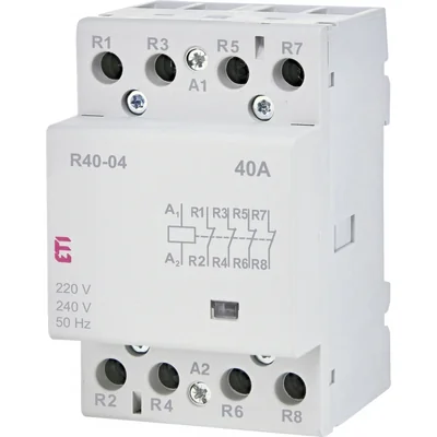 R 40-04 230V Modular contactor 40A 4 break contacts (3 modules 4 poles)