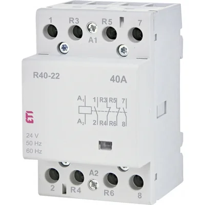R 40-22 24V Stycznik modułowy 40A 2 styki zwierne i 2 rozwierne (3 mod. 4 bieg.)