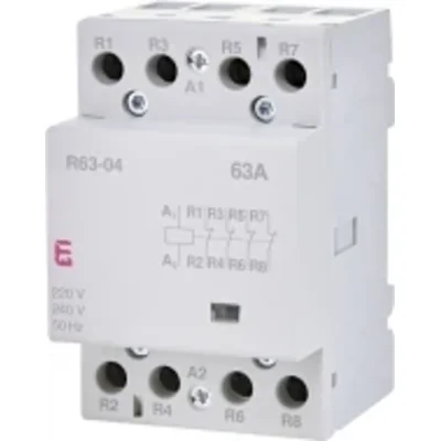 R 63-04 230V Modular contactor 63A 4 break contacts (3 modules 4 poles)