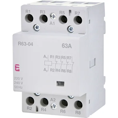 R 63-04 230V Modulares Schütz 63A 4 Öffnerkontakte (3 Module 4 Pole)
