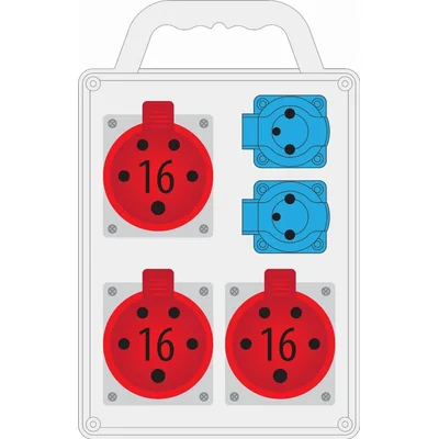 R-BOX SLIM Verteilerkasten: 3x16A/5P, 2x250V, 400V, IP44