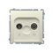 R-TV antenna terminal socket for pass-through sockets (module) beige