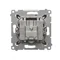 R-TV antenna terminal socket for pass-through sockets (module) brown matt metallic