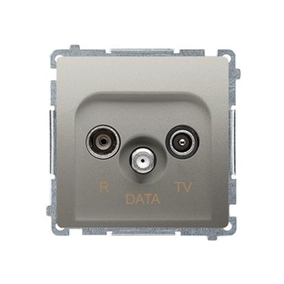 R-TV-DATA-Buchse (Modul) metallic satiniert